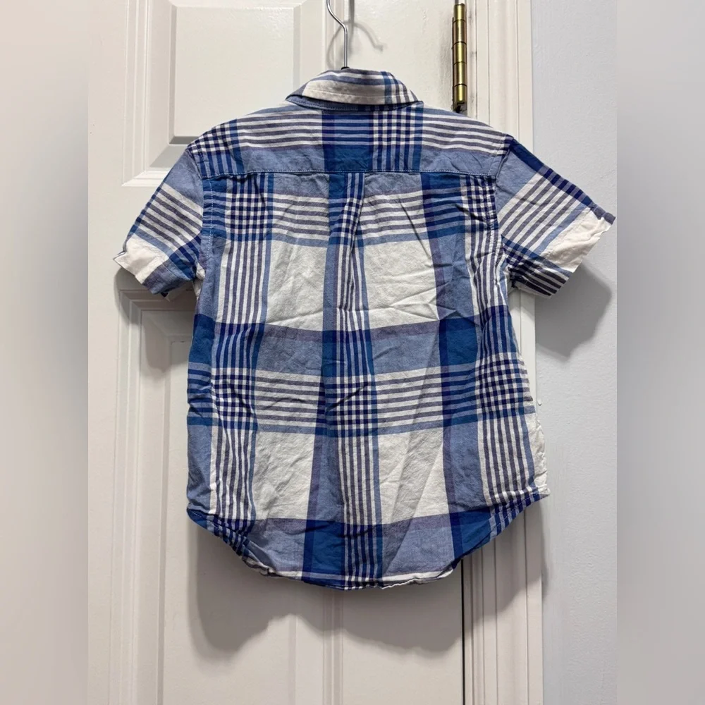Ralph Lauren Classic Blue and White Plaid Button Down 100% cotton size 2T